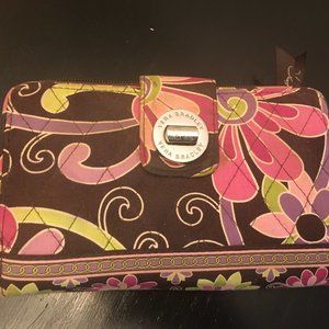 Vera Bradley Purple Punch Retired Turn Lock Wallet